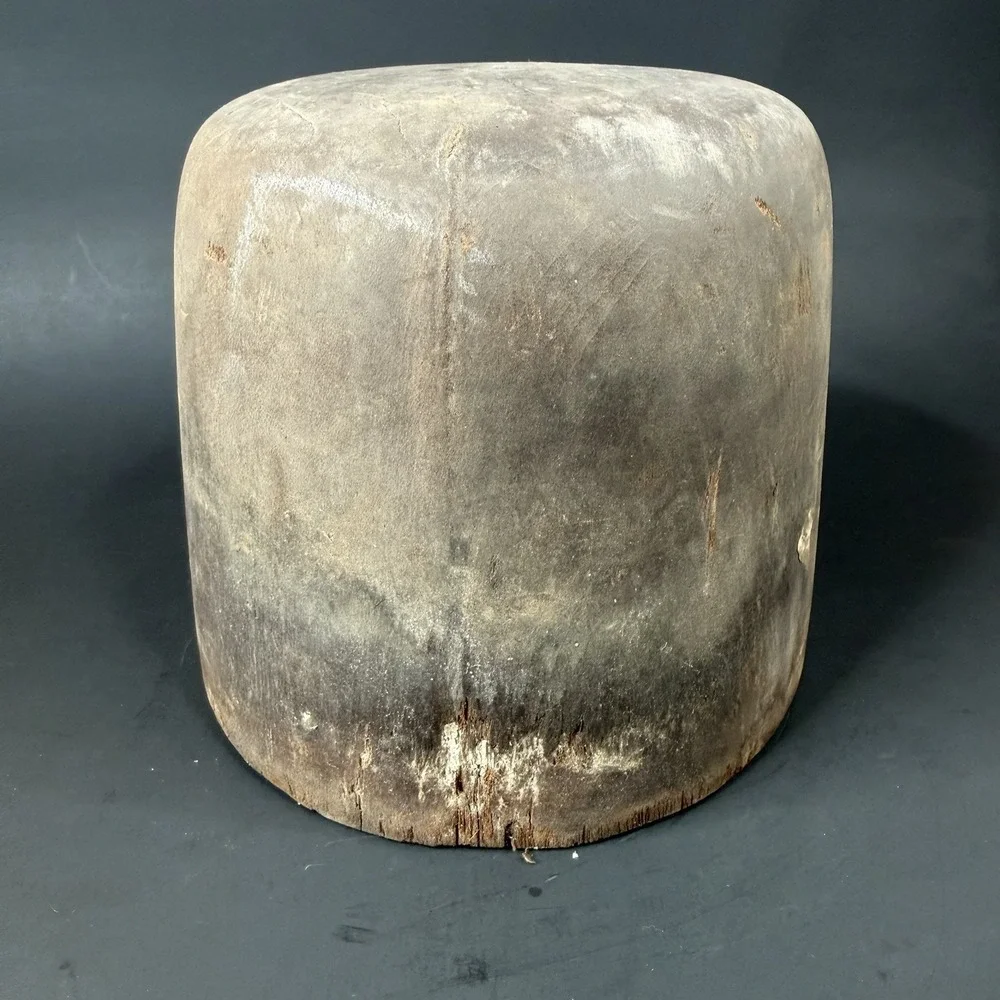Antique Primitive Millinery Wood Hat Block Mold Form Hatter Tool Panamaw 7 3/8